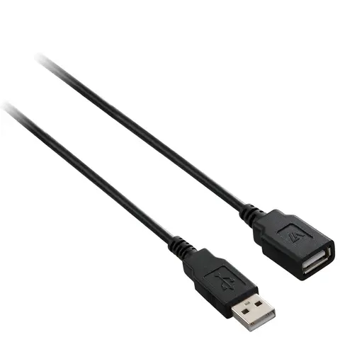 V7 Black USB Extension Cable USB 2.0 A Female to USB 2.0 A Male 1.8m 6ft