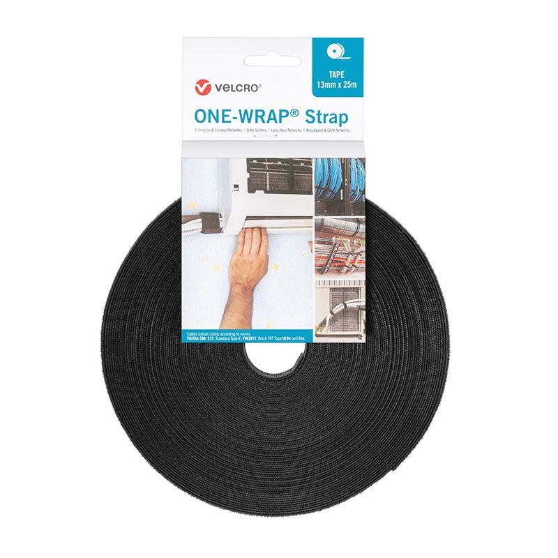 VELCRO One Wrap Band 13 Mm Breit, Schwarz, 25 M