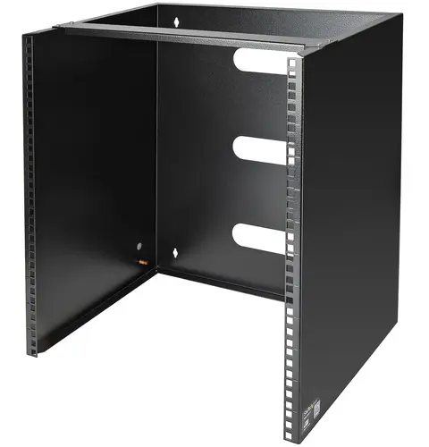 StarTech.com 12U Wall Mount Network Rack - 14 Inch Deep (Low Profile) - 19" Patch Panel Bracket for Shallow Server and IT Equipment, Network Switches - 125lbs/57kg Weight Capacity, Black