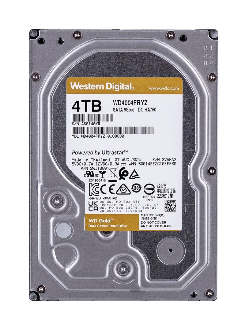 WD Gold 4TB Internal Hard Drive - 7200RPM, 256MB Cache