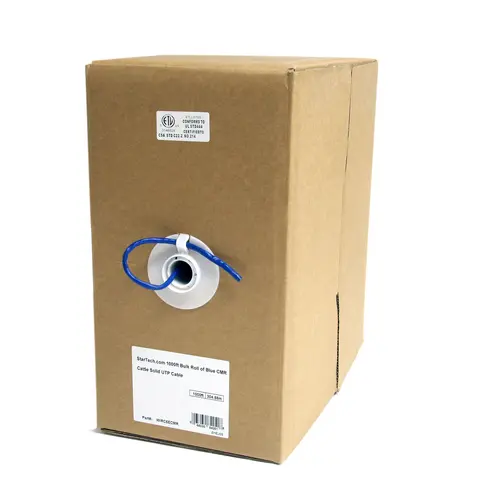 StarTech.com Bulk Cat 5e Ethernet Cable - 1000 ft. (304,8m) - Solid - CMR-Rated - Blue - TAA Compliant