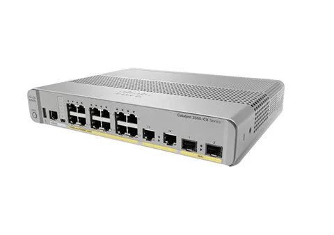 Cisco Catalyst 3560CX-12PD-S Network Switch, 12 Gigabit Ethernet Ports, 12 PoE+ Outputs, 240W PoE Budget, two 10 G SFP+ and two 1 G Copper Uplinks, Enhanced Limited Lifetime Warranty (WS-C3560CX-12PD-S)