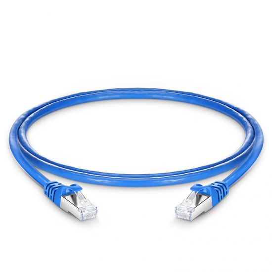 FS CAT7 Ethernet Patch Cable, Blue, 0.9m