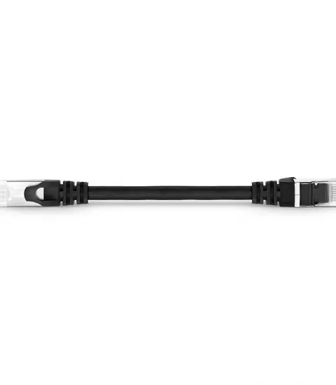 CAT6A 26AWG SFTP CM PATCH CORD, SNAGLESS RJ45, BLACK, 6IN(0.15M)