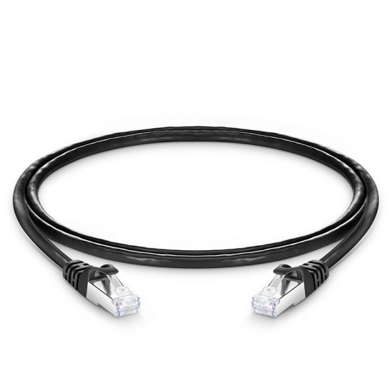 CAT6A 26AWG SFTP CM PATCH CORD, SNAGLESS RJ45 BLACK 4FT 1.2M