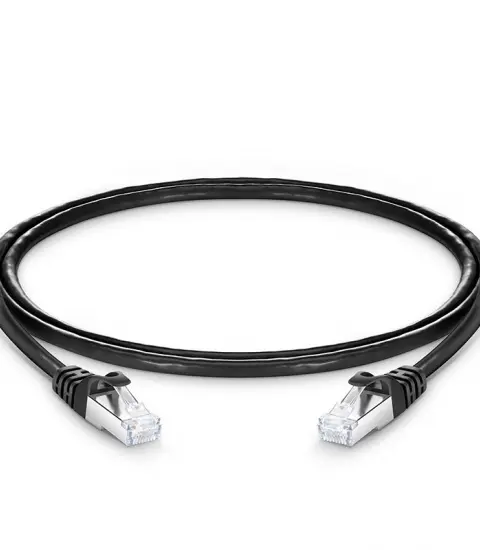 CAT6A 26AWG SFTP CM PATCH CORD, SNAGLESS RJ45 BLACK 4FT 1.2M