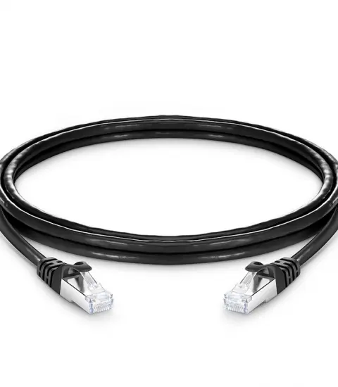FS CAT6A SFTP Snagless Patch Cord - 7ft Black