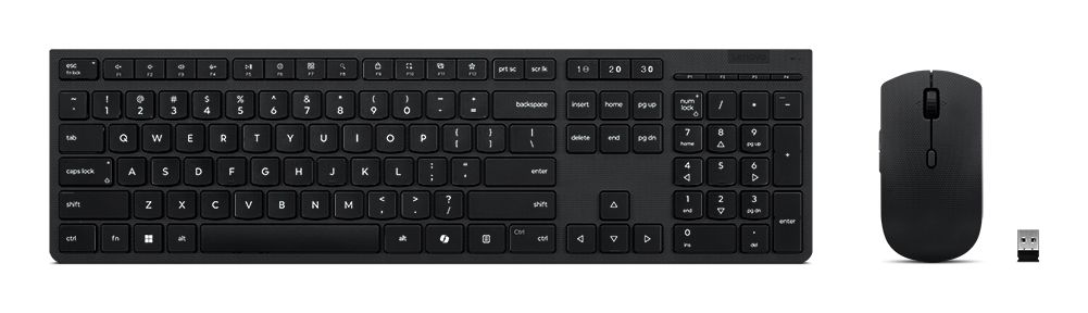 Lenovo 4X31R64318 keyboard Mouse included Office RF Wireless + Bluetooth QWERTY Belgian, English Grey