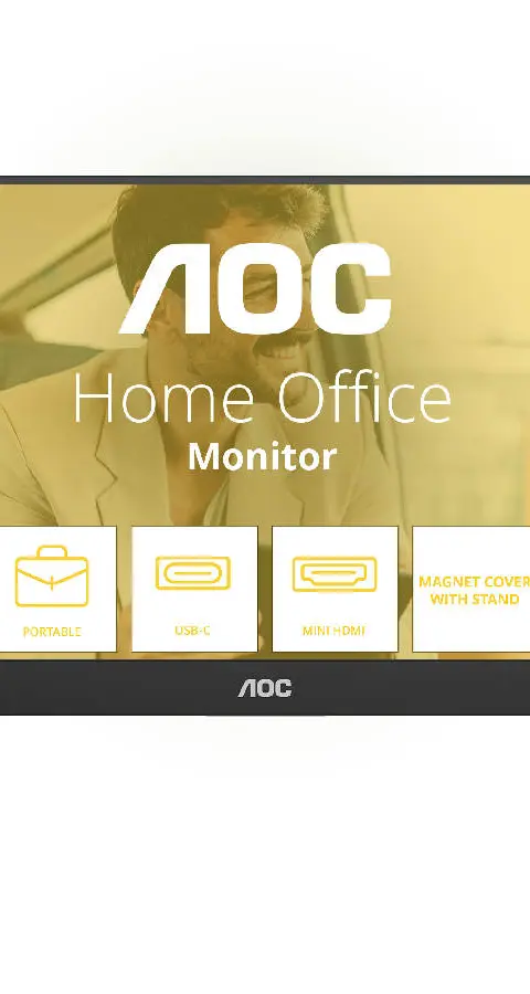 AOC 16T20E2 portable TV/monitor Portable monitor Black 39.6 cm (15.6") LED 1920 x 1080 pixels