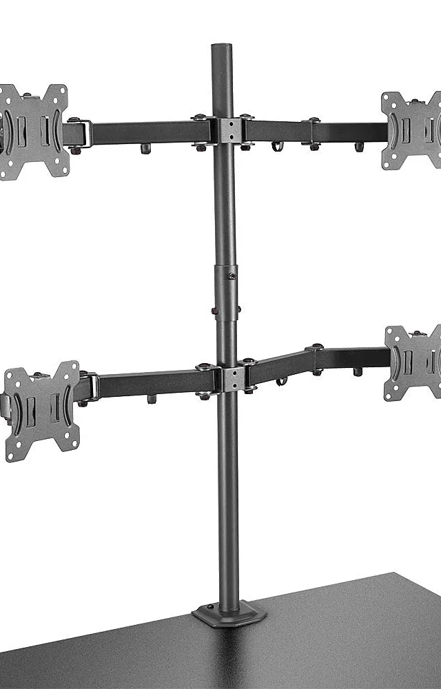 Lindy Quad Display Bracket with Pole and Desk Clamp