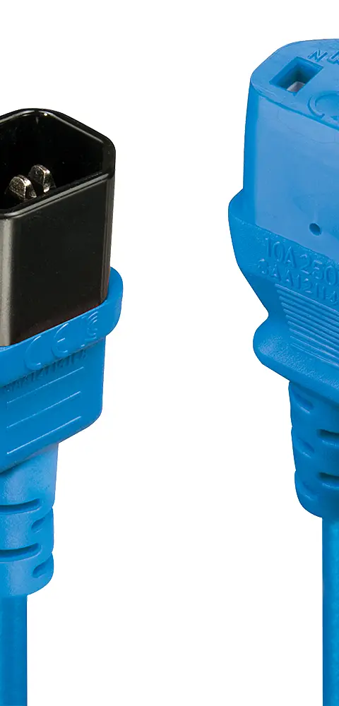 Lindy 1m IEC C13 Extension Cable, Blue