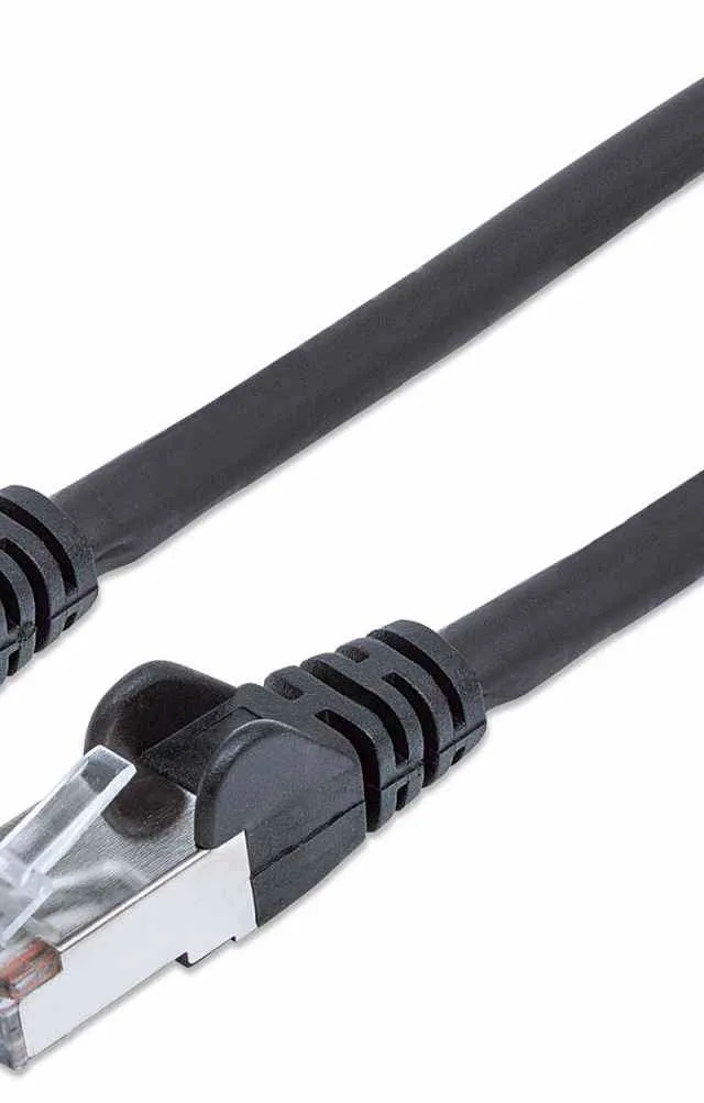 Intellinet Network Patch Cable, Cat7 Cable/Cat6A Plugs, 1m, Black, Copper, S/FTP, LSOH / LSZH, PVC, RJ45, Gold Plated Contacts, Snagless, Booted, Lifetime Warranty