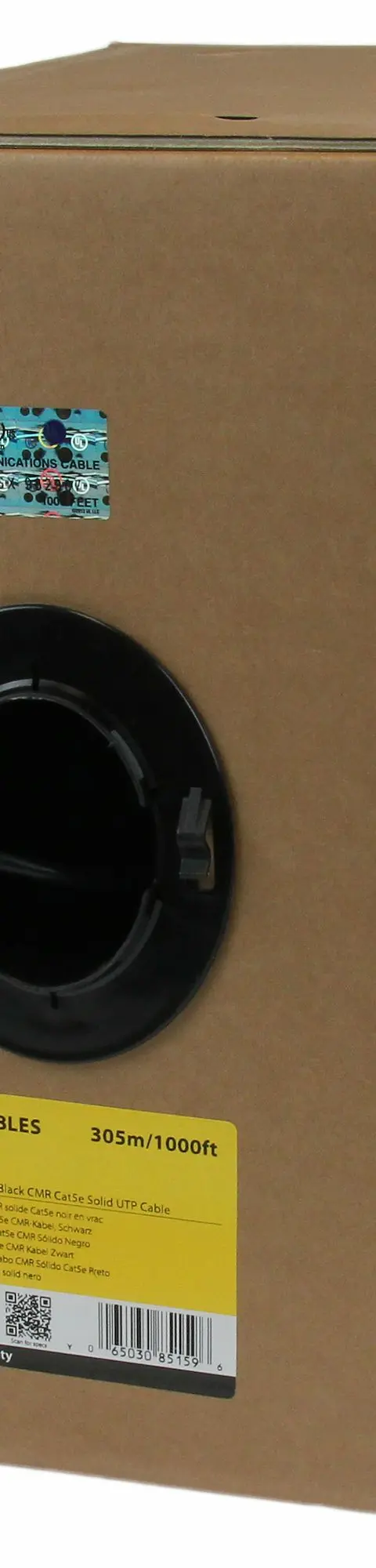 StarTech.com Bulk Cat 5e Ethernet Cable - 1000 ft. (304,8m) - Solid - CMR-Rated - Black - TAA Compliant