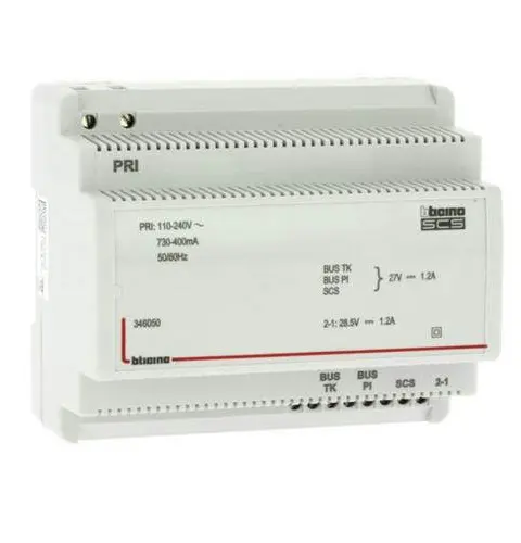BTicino 346050 Netzgert 2-Draht M.Videoadapter F.Verteilereinbau 6TE DIN