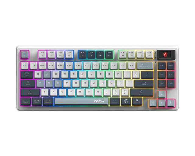 MSI FORGE GK600 TKL WIRELESS SKY keyboard Gaming USB + Bluetooth QWERTY UK English Blue, White