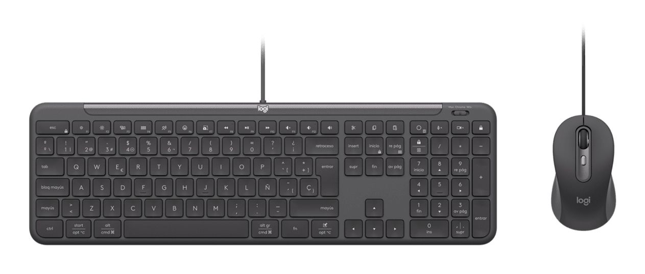 Logitech 920-013344 keyboard Mouse included Home/Office USB AZERTY French Graphite