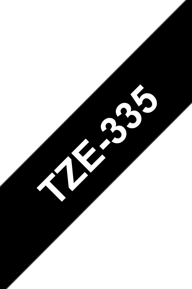 Brother TZE-335 label-making tape White on black TZ
