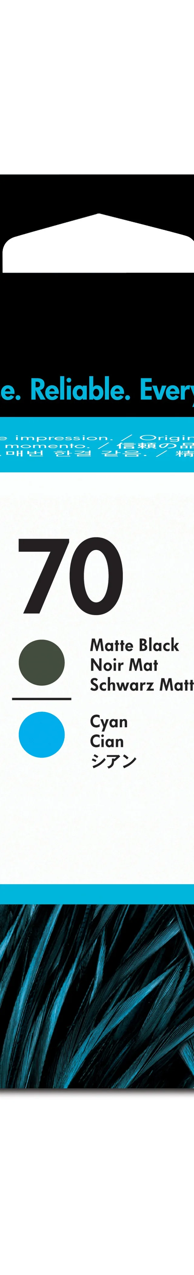 HP 70 Matte Black and Cyan Printhead