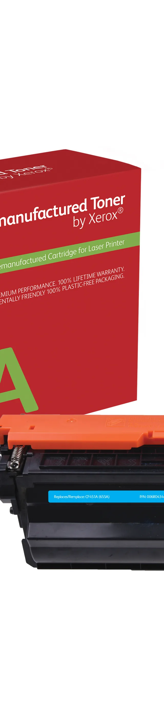 Everyday™ Cyan Remanufactured Toner by Xerox compatible with HP 655A (CF451A), Standard capacity