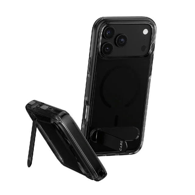 PanzerGlass CARE™ by ® Kickstand Case Smokey w. Black MagSafe iPhone 2026 Pro Max | 17 Pro Max