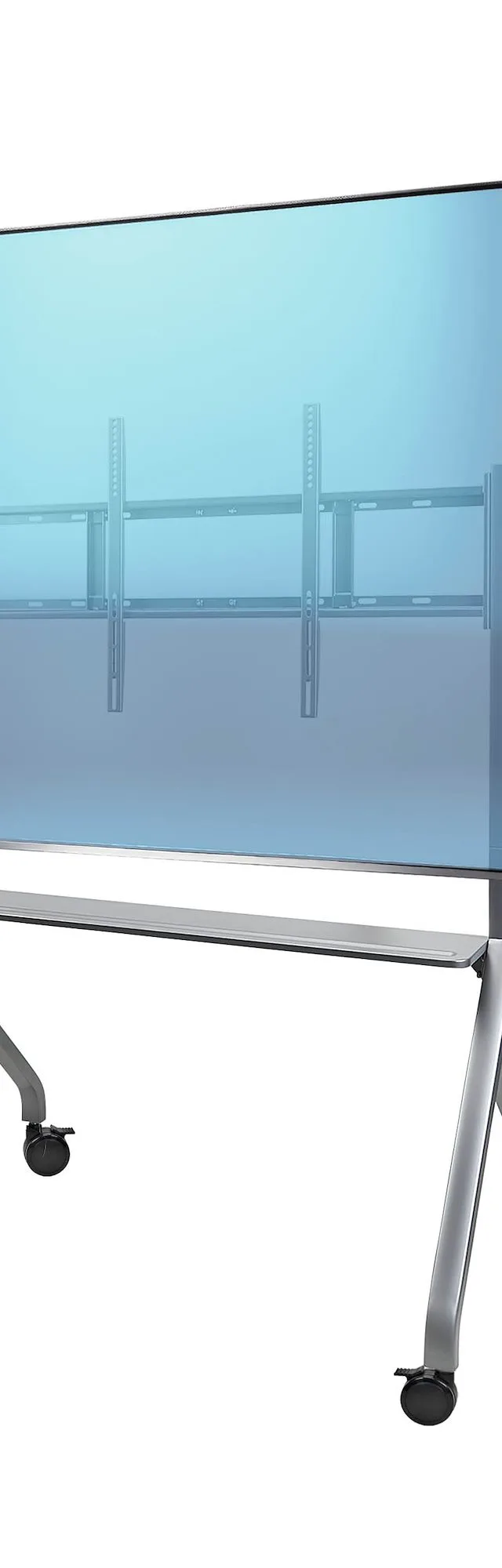 StarTech.com Easel-Style TV Cart for up to 100-inch and 220lb / 100kg Displays, Height Adjustable Rolling / Mobile Stand, 3" Lockable Wheels for Easy Transport