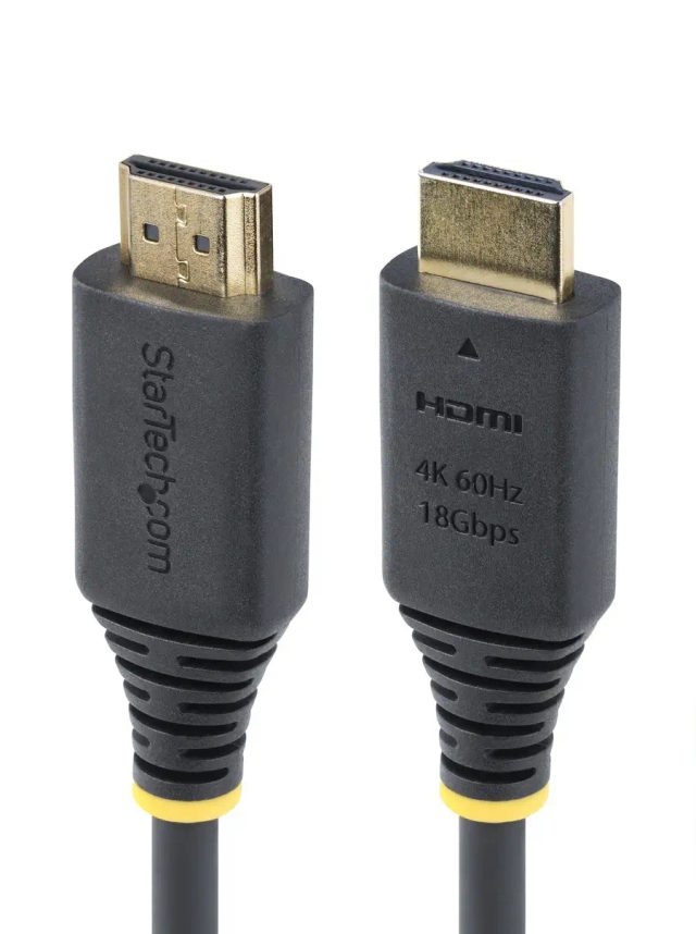 StarTech.com 8ft (2.4m) Premium Certified High Speed HDMI Cable, 4K 60Hz/1440p 144Hz, HDR10/HDCP 2.2/ARC, 18Gbps, UHD HDMI 2.0 Cord for TV/Monitor/Display, TPE Jacket