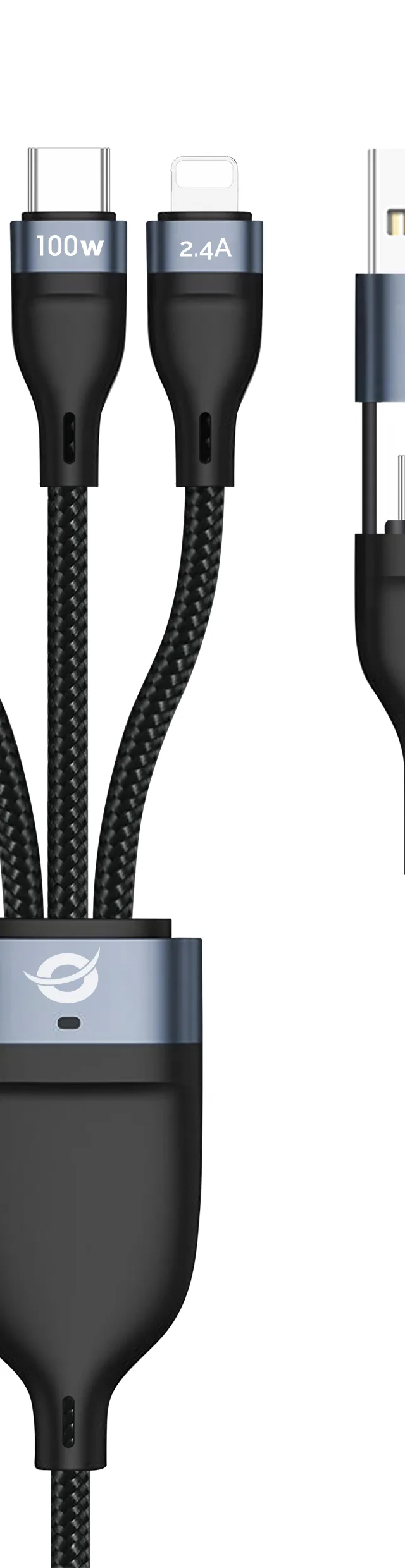 Conceptronic ETTA06B15 USB 3-in-1 PD 3.0 100W Fast Charging Cable 1.5M, 20V 5A, 480Mbps, E-Mark