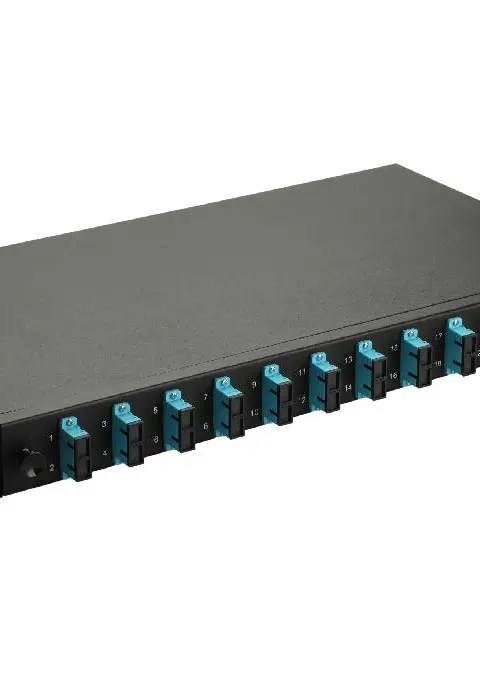 Equip 12-Port Fiber Optic Splice Box, SC Duplex, OM3, 1U, Equipped, Black