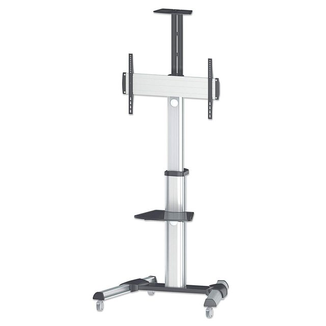 Manhattan Trolley Mount Stand for TV & Monitors, For screens 37" to 65", VESA compatibility: all between 200x200 to 600x400mm - check the dimensions of the four mounting holes on back of screen to ensure it fits, Max 50kg, Silver, LFD, Bracket, Lifetime Warranty