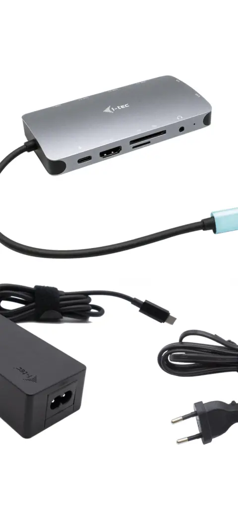 i-tec Metal USB-C Nano Dock HDMI/VGA with LAN + Charger 100W