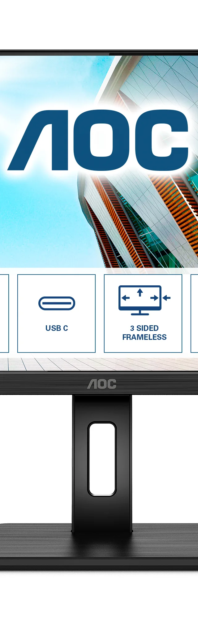 AOC U27P2CA computer monitor 68.6 cm (27") 3840 x 2160 pixels 4K Ultra HD LED Black