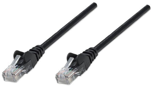 Intellinet Network Patch Cable, Cat6A, 0.25m, Black, Copper, S/FTP, LSOH / LSZH, PVC, RJ45, Gold Plated Contacts, Snagless, Booted, Lifetime Warranty