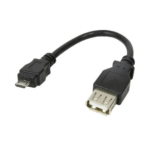 USB 2.0 Adapter, Micro-USB/M To A/F, 480 Mbps, 2.5W, Black, 0.1 M