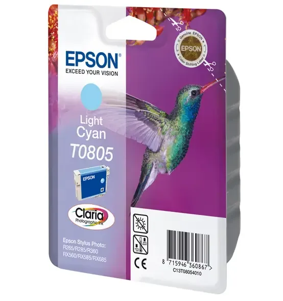 Epson Hummingbird Singlepack Light Cyan T0805 Claria Photographic Ink