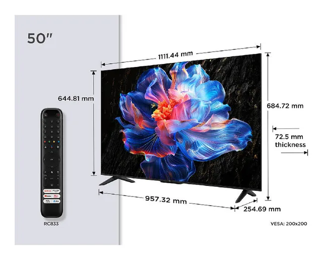 TCL P6K 50P6K TV 127 cm (50") 4K Ultra HD Smart TV Wi-Fi Metallic