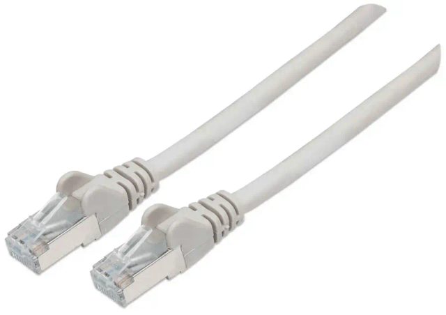 Intellinet Network Patch Cable, Cat7 Cable/Cat6A Plugs, 0.5m, Grey, Copper, S/FTP, LSOH / LSZH, PVC, RJ45, Gold Plated Contacts, Snagless, Booted, Lifetime Warranty