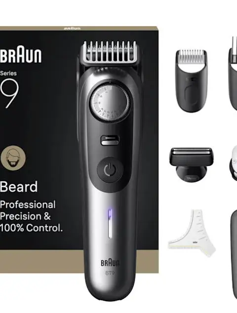 Braun BeardTrimmer 9 BT9520 beard trimmer Battery 52 2 cm Wet & Dry Black, Grey