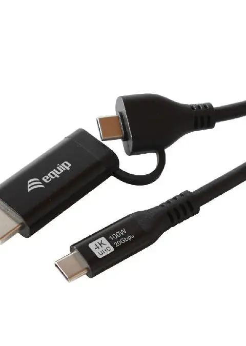 Equip 2 in 1 USB-C to C + HDMI Cable, 2.0m, PD100W, 4K/60Hz, 20Gbps