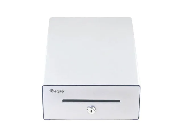 Equip Cash Register Drawer for Point of Sale (POS) System, 4 Bill/4 Coin Compartments, Removable Coin Slots, RJ11 connector, Aluminum