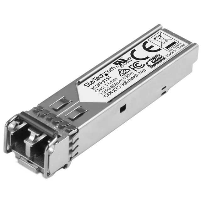 StarTech.com Gigabit Fiber 1000Base-SX SFP Transceiver Module - HP 3CSFP91 Compatible - MM LC - 550m~HPE 3CSFP91 Compatible SFP Module - 1000BASE-SX - 1GbE Multi Mode Fiber Optic Transceiver - 1GE Gigabit Ethernet SFP - LC 550m - 850nm - DDM HPE 3812, 3824, 3848