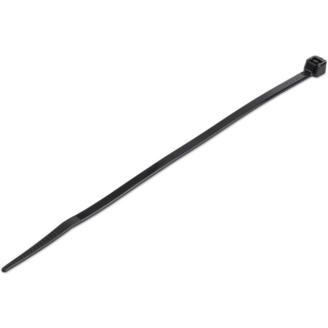 StarTech.com 100-Pack 6"(15cm) Cable Ties - 1/8"(3.6mm) wide, 1-3/8"(39mm) Bundle Diameter, 40lb(18kg) Tensile Strength, Nylon Self Locking Zip Ties with Curved Tip, UL Listed, Black - TAA