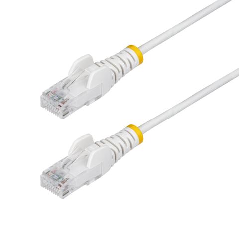 StarTech.com 1m White Slim CAT6 Ethernet Cable, Snagless, 100W PoE, UTP, LSZH, 28AWG Pure Bare Copper Wire, Slim RJ45 Network Patch Cord w/Strain Reliefs, Individually Tested