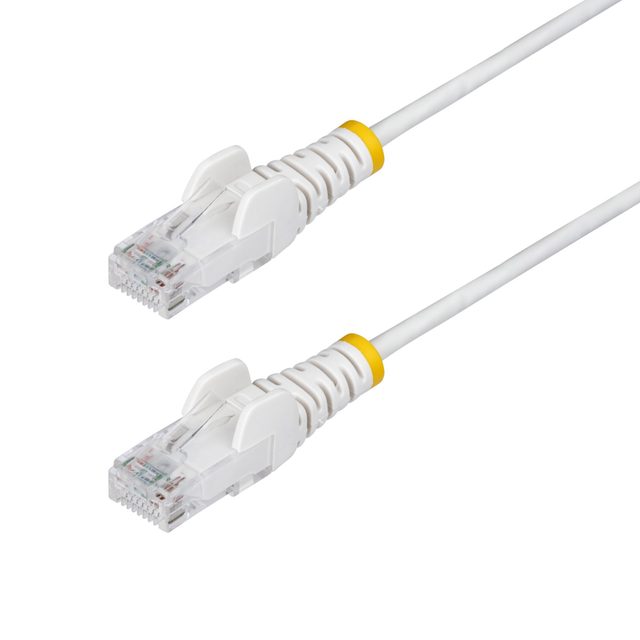 StarTech.com 1m White Slim CAT6 Ethernet Cable, Snagless, 100W PoE, UTP, LSZH, 28AWG Pure Bare Copper Wire, Slim RJ45 Network Patch Cord w/Strain Reliefs, Individually Tested