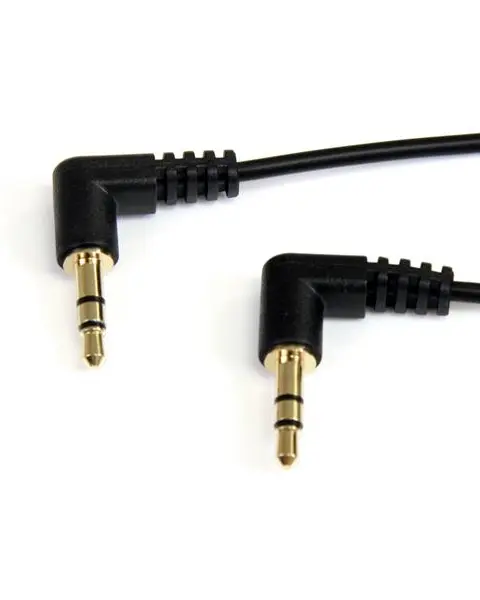 StarTech.com 1 ft Slim 3.5mm Right Angle Stereo Audio Cable - M/M