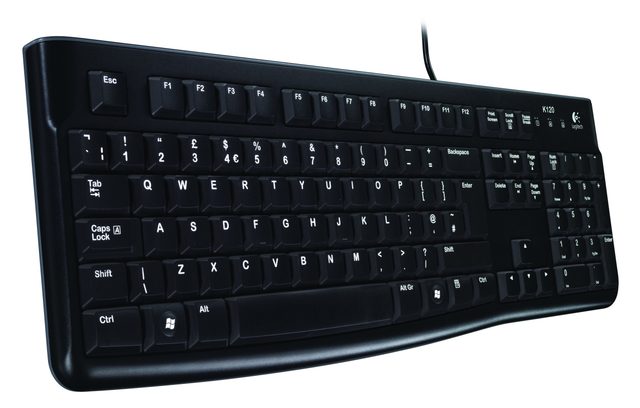 Logitech K120 Corded keyboard Office USB Black