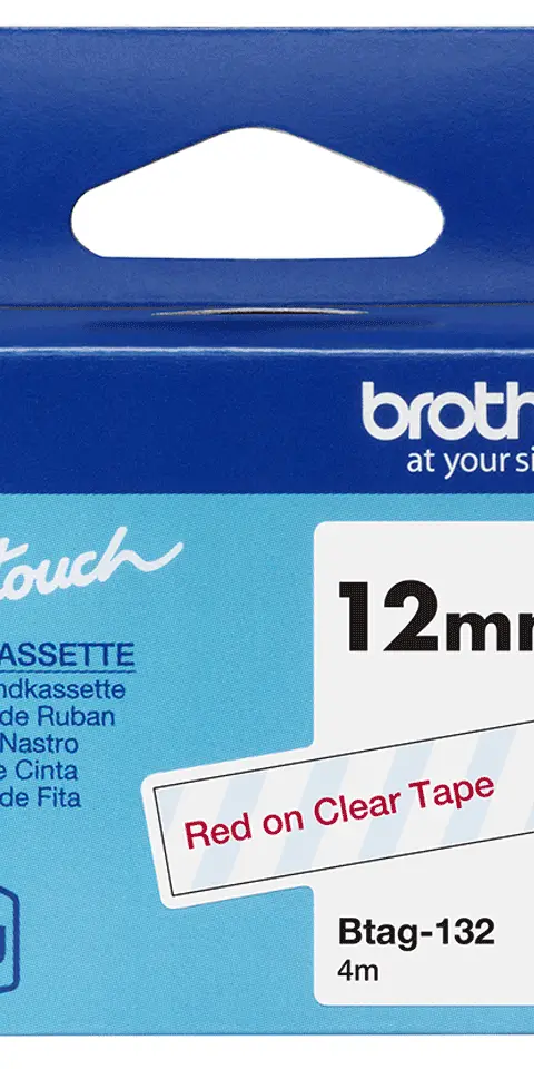 Brother BTAG-132 label-making tape Red on transparent