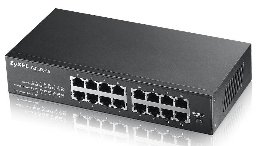Zyxel GS1100-16 Unmanaged Gigabit Ethernet (10/100/1000) Black