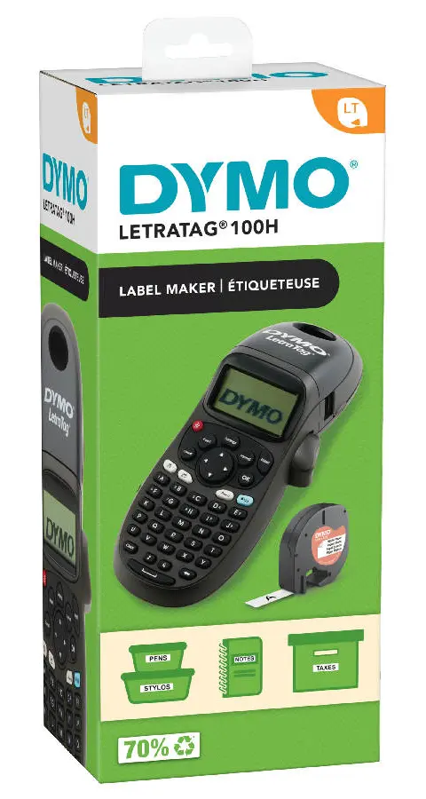 DYMO LetraTag LT-100H Handheld Label Maker | ABC Keyboard Label Printer with Easy-to-Use13 Character LCD Screen | for Home or Office | Blue