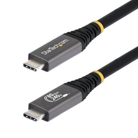 StarTech.com 1m (3ft) USB4 Cable, 80Gbps, USB-IF Certified USB-C Cable, 240W PD, 8K 120Hz/4K 240Hz DP2.1 DP80, TPE Jacket, Thunderbolt 4 Compatible - Black USB-C Cord
