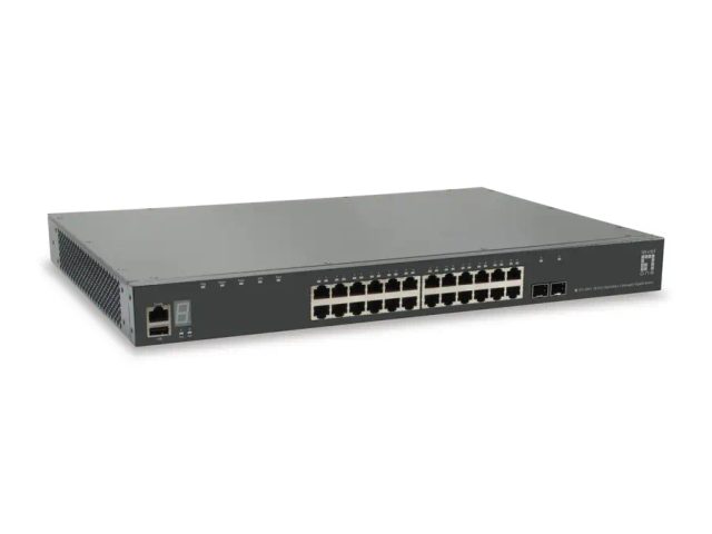 LevelOne KILBY 28-Port Stackable L3 Managed Gigabit Switch, 2 x 10GbE SFP+, 1 x 10GbE Module Slot